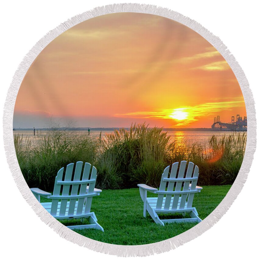 2d Round Beach Towel featuring the photograph The Chesapeake by Brian Wallace