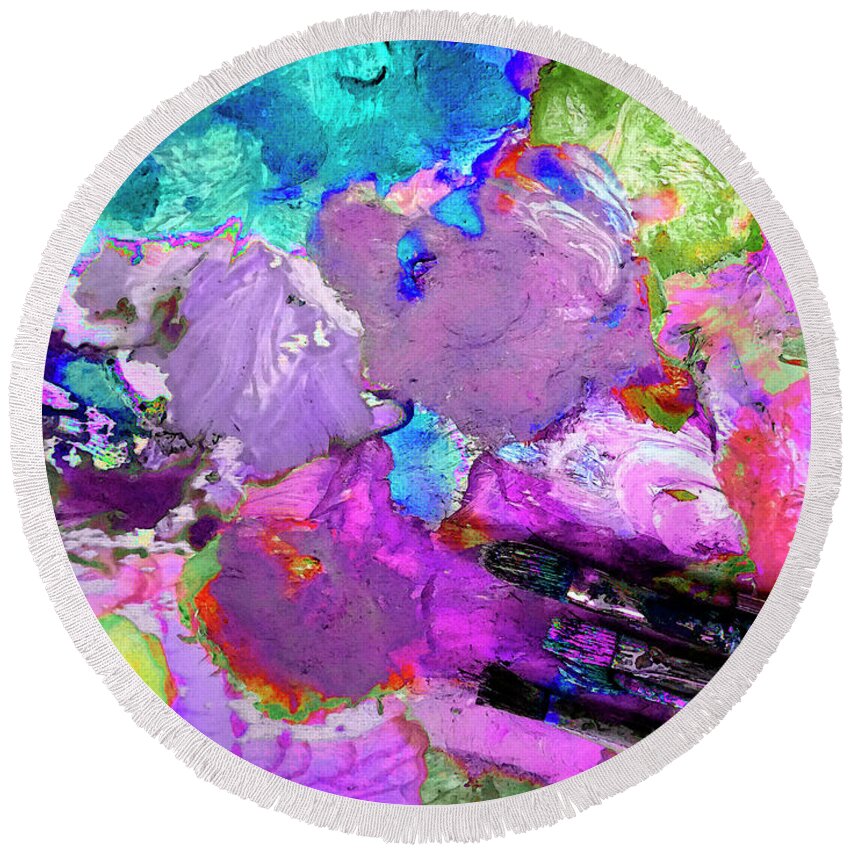 Acrylic Round Beach Towel featuring the digital art The Color Palette Painting by Lisa Kaiser