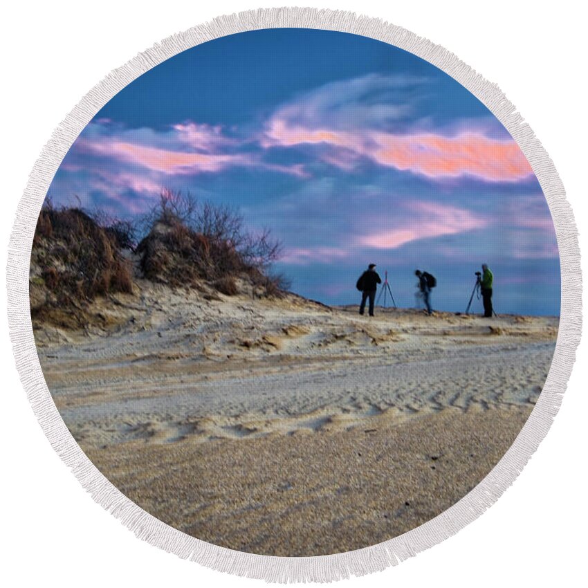 Landscapes Round Beach Towel featuring the photograph The Colors of Sunset by Donald Brown