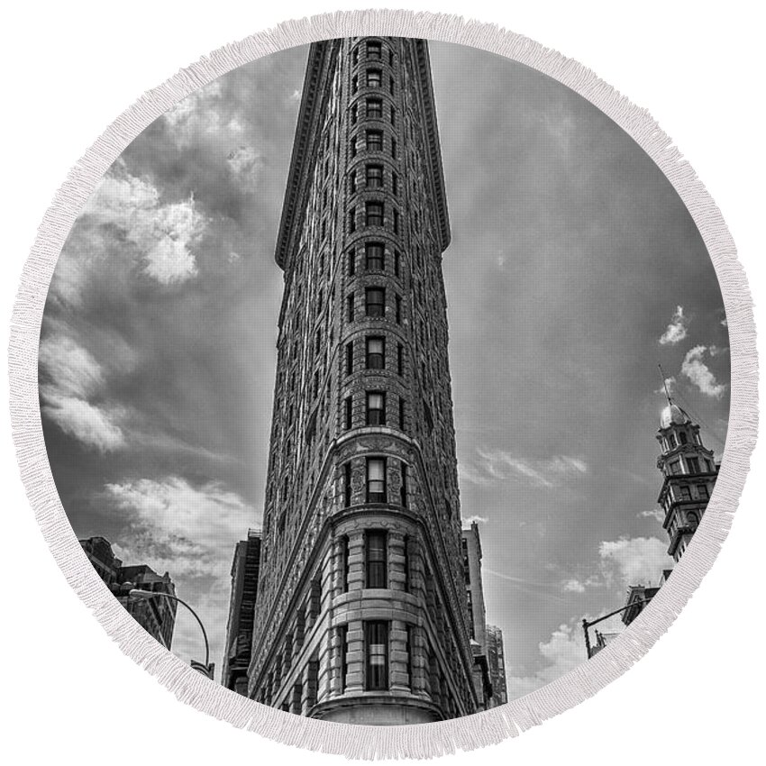 Flatiron Building Round Beach Towel featuring the photograph The Flatiron Building NYC by Alissa Beth Photography