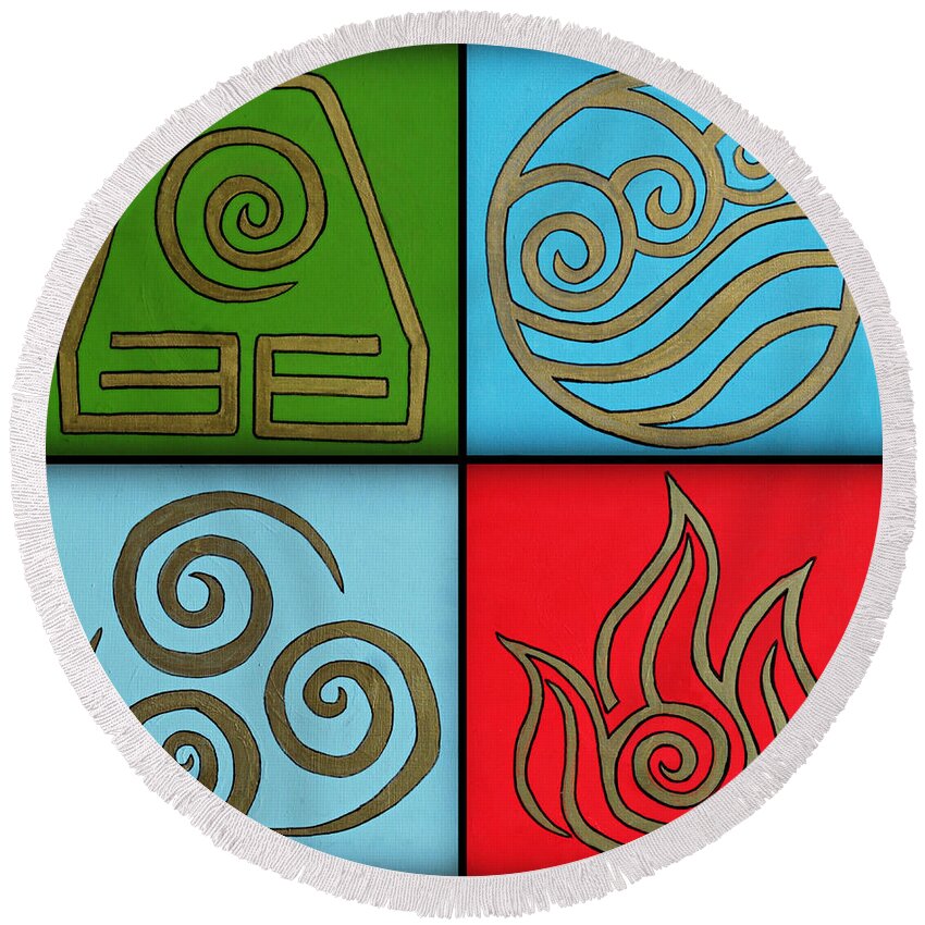 The Four Elements Round Beach Towel featuring the photograph The Four Elements by Cyryn Fyrcyd