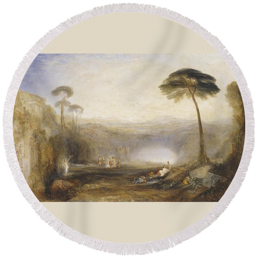 Joseph Mallord William Turner 1775�1851  The Golden Bough Round Beach Towel featuring the painting The Golden Bough by Joseph Mallord