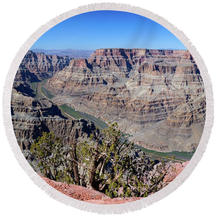 Grand Canyon Round Beach Towel featuring the photograph The Grand Canyon Panorama by Andy Myatt