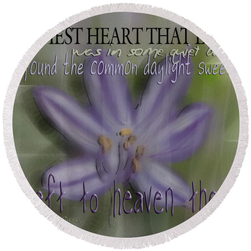 Purple Round Beach Towel featuring the photograph The Happiest Heart That Ever Beat by Vicki Ferrari