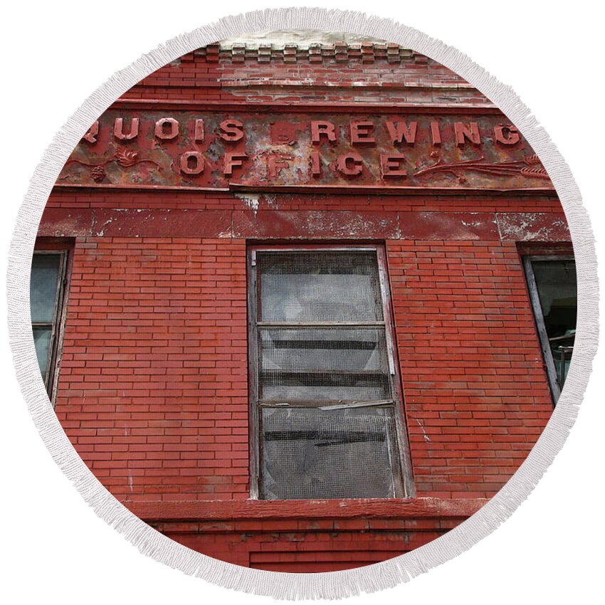 Brewery Round Beach Towel featuring the photograph The Iroquois Brewing Company Office by Char Szabo-Perricelli
