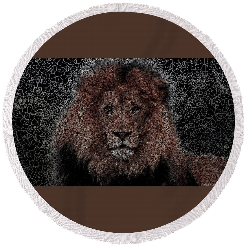 Vorotrans Round Beach Towel featuring the digital art The King by Stephane Poirier