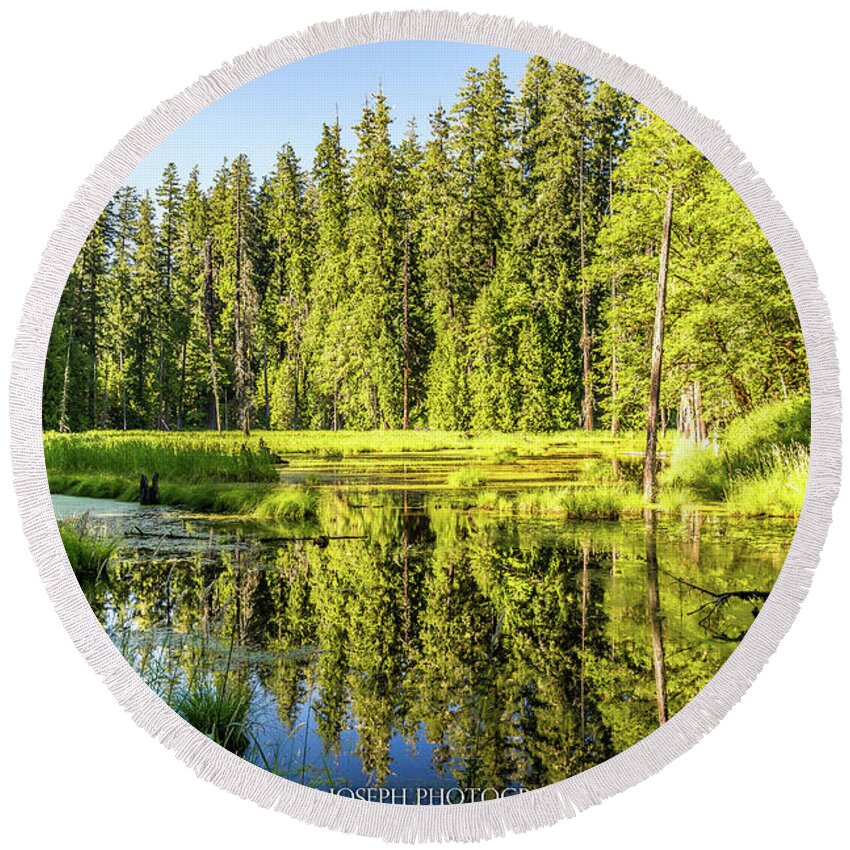 Landscape Round Beach Towel featuring the photograph The Marsh by Mark Joseph