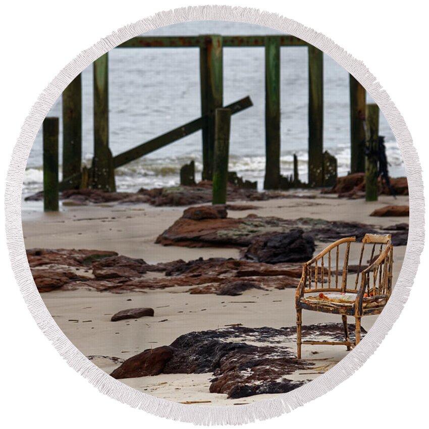 Chair Round Beach Towel featuring the photograph The Melrose Chair by Paul Mashburn