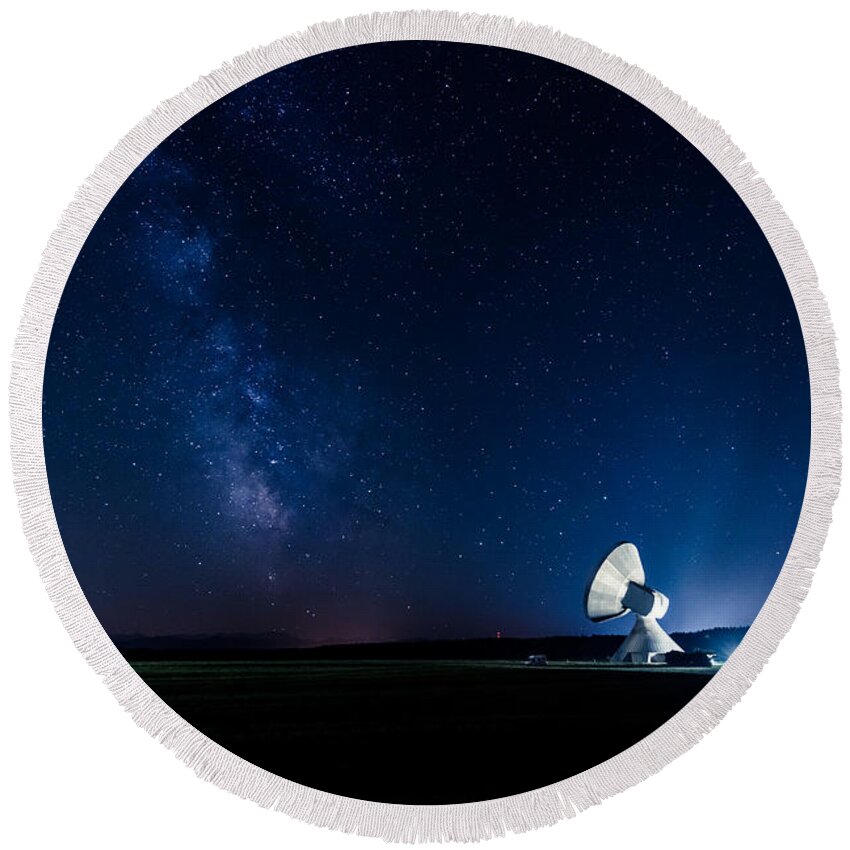 Bavaria Round Beach Towel featuring the photograph The Milky Way above Bavaria by Hannes Cmarits