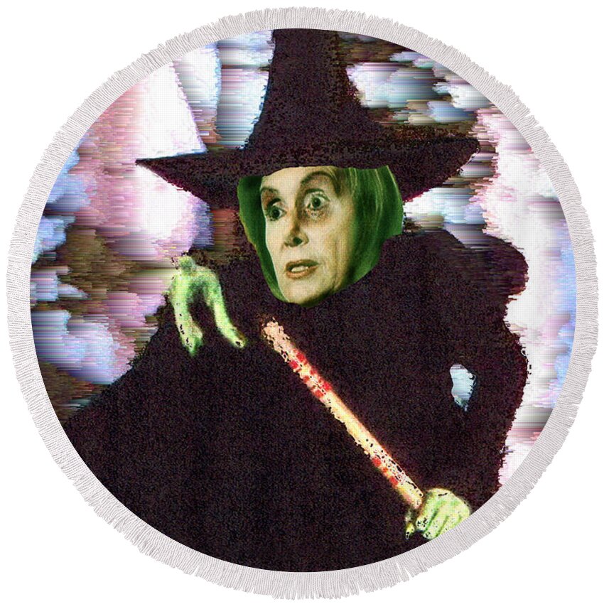Wizard Of Oz Round Beach Towel featuring the digital art The New Wicked Witch of the West by Seth Weaver