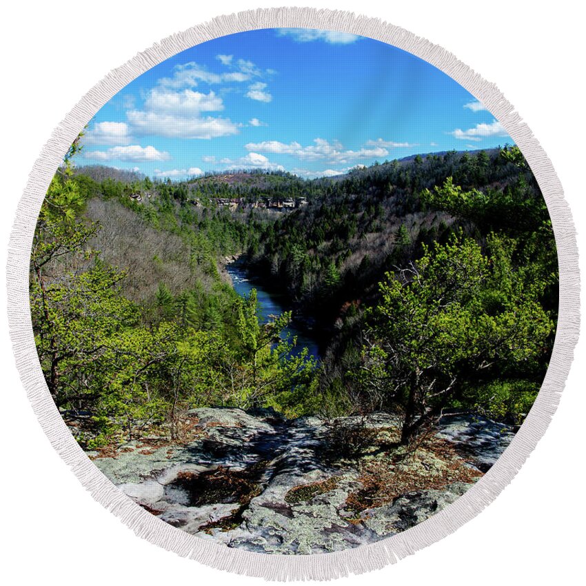 The Obed Wild And Scenic River Round Beach Towel featuring the photograph The Obed Wild and Scenic River by Paul Mashburn