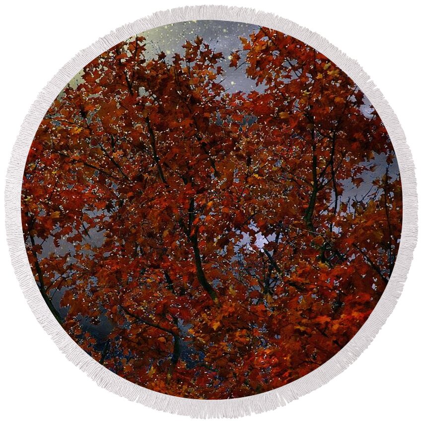 Trees Round Beach Towel featuring the painting The Passion of Autumn by RC DeWinter