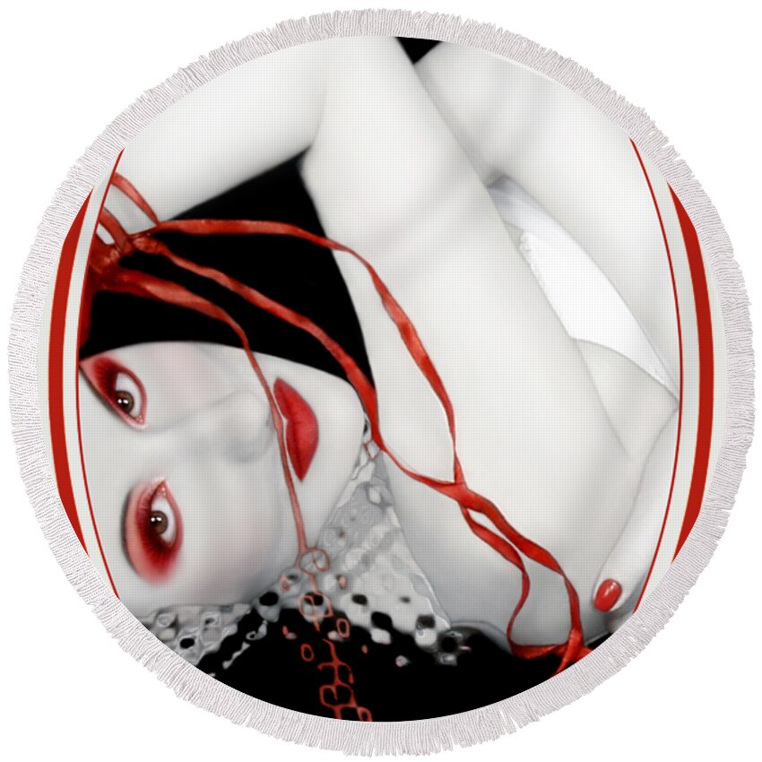 Beautiful Round Beach Towel featuring the photograph The Red Facade by Jaeda DeWalt