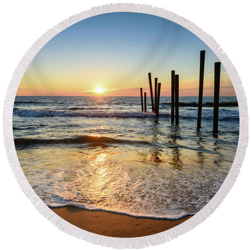 Landscape Round Beach Towel featuring the photograph The Remembrance by Michael Scott