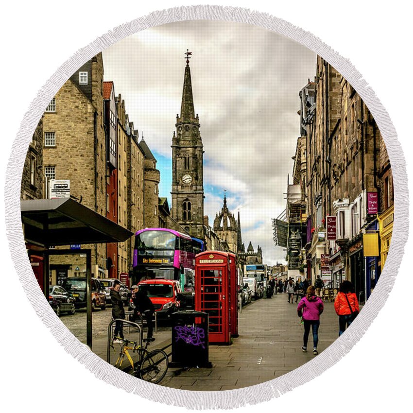 Royal Round Beach Towel featuring the photograph The Royal Mile by Andrew Matwijec
