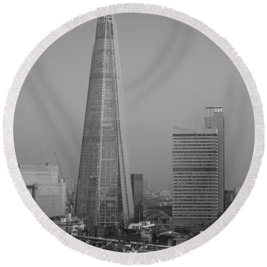 The Shard Round Beach Towel featuring the photograph The Shard, London by Perry Rodriguez