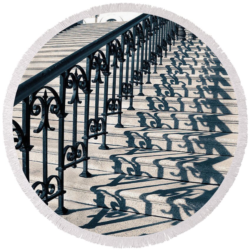 Staircase Round Beach Towel featuring the photograph The Stairway by Iryna Goodall