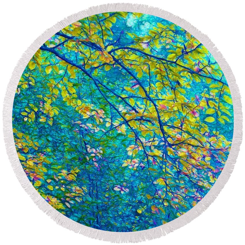 Blue Round Beach Towel featuring the photograph The Star of the Forest - 773 by Variance Collections