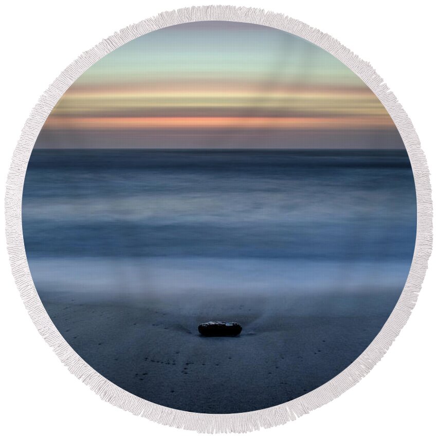 Stone Round Beach Towel featuring the photograph The Stone and the Sea by Morgan Wright