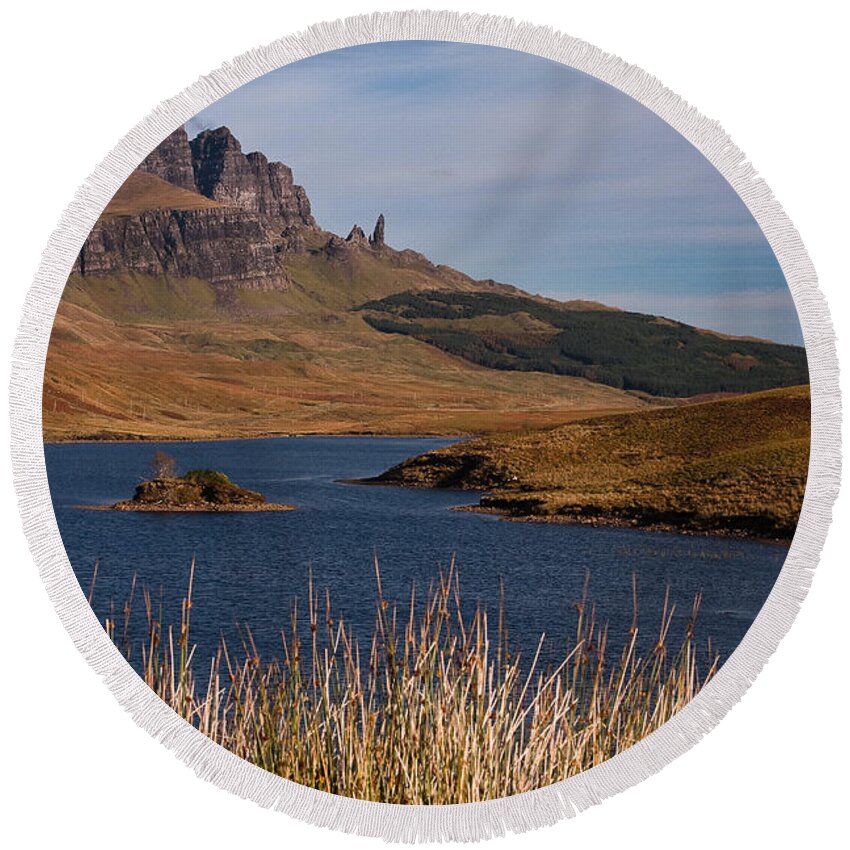 Scotland Round Beach Towel featuring the photograph The Storr by Colette Panaioti