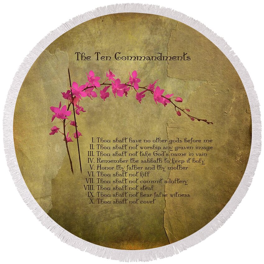 The Round Beach Towel featuring the photograph The Ten Commandments by Renee Trenholm