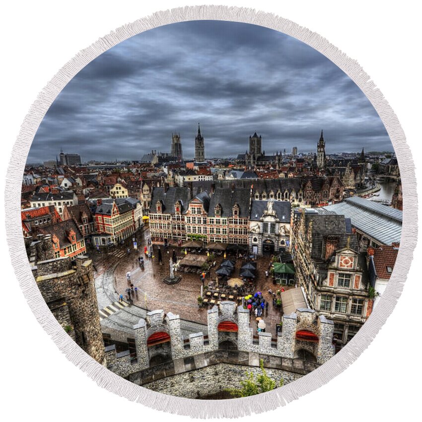 Ghent Round Beach Towel featuring the photograph The Top of Ghent by Shawn Everhart