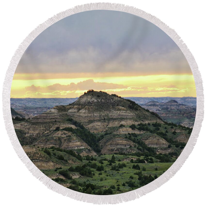 Theodore Roosevelt National Park Round Beach Towel featuring the photograph Theodore Roosevelt National Park, ND by Ryan Crouse