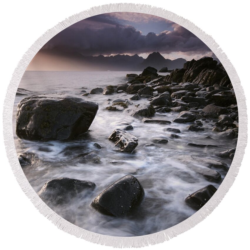 Scotland Round Beach Towel featuring the photograph There's Something About Elgol by David Lichtneker