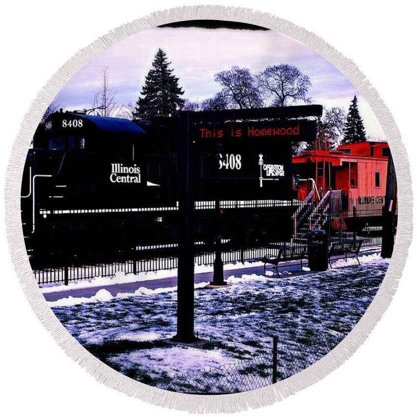 Rail Park Round Beach Towel featuring the photograph This is Homewood by Frank J Casella