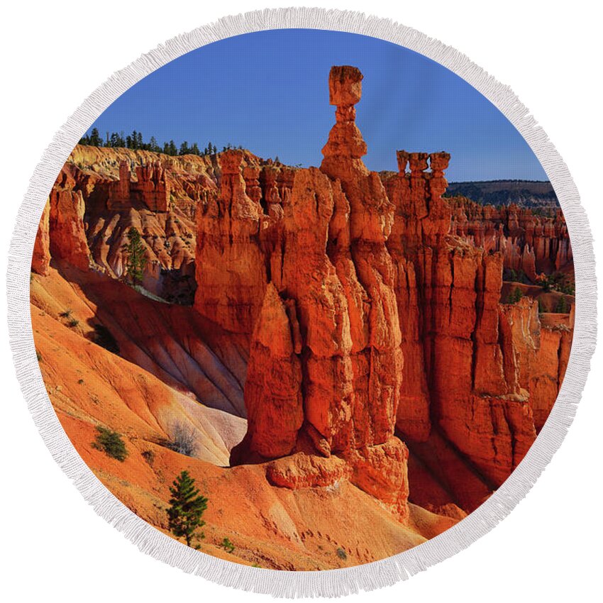 Bryce Canyon Round Beach Towel featuring the photograph Thor's Hammer by Greg Norrell