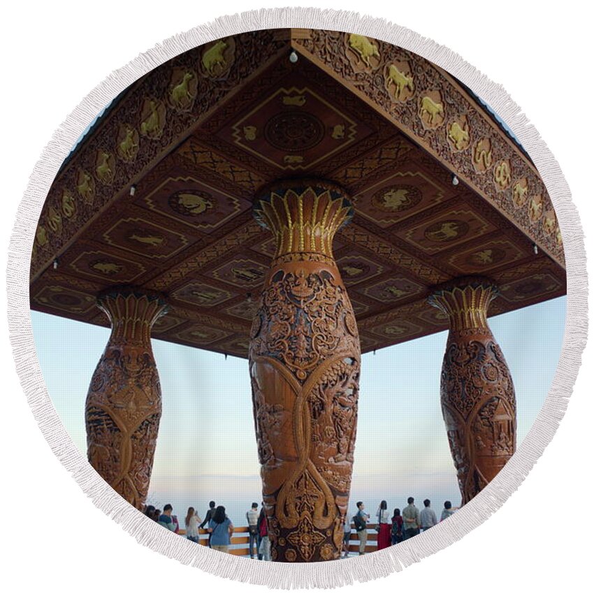 Thailand Round Beach Towel featuring the photograph Three by Ivan Franklin