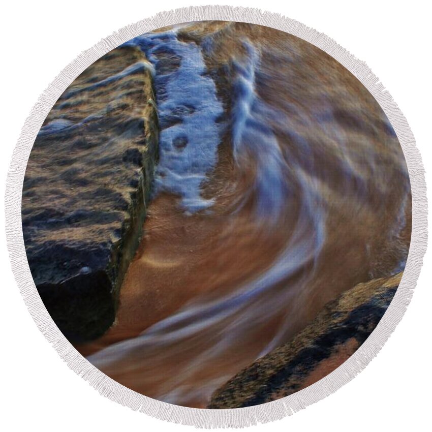 Ocean Round Beach Towel featuring the photograph Tide Flow by Craig Wood