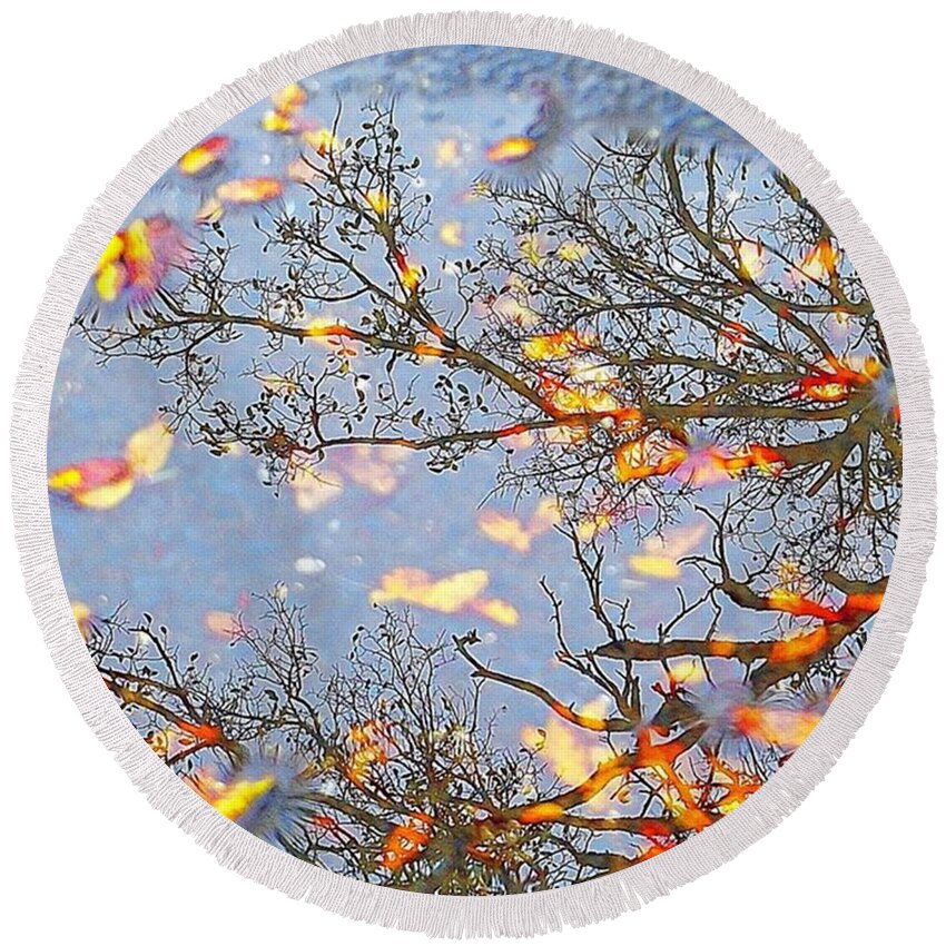 Autumn Reflections Round Beach Towels