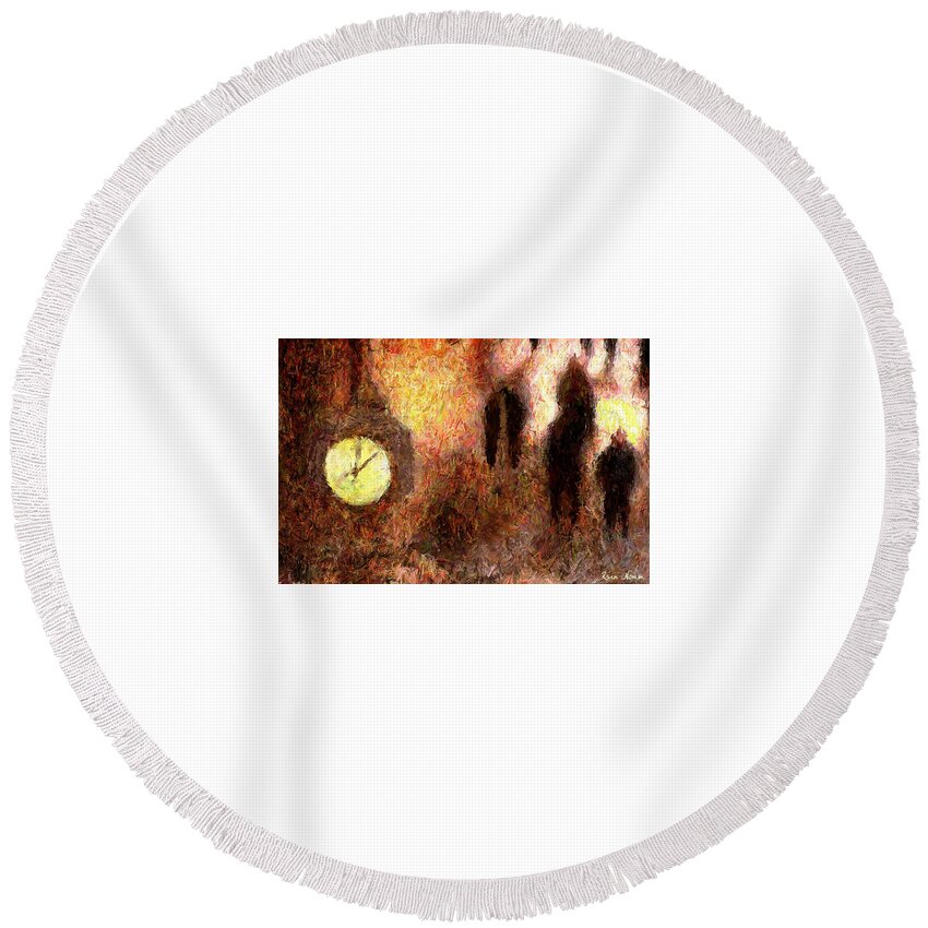  Round Beach Towel featuring the digital art Time to Go by Rein Nomm