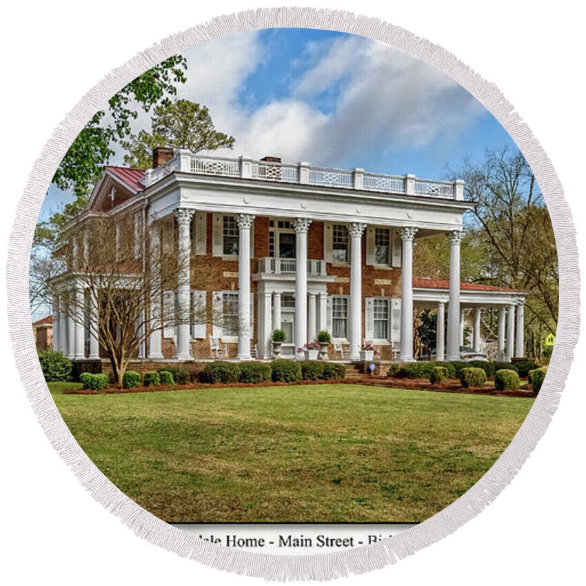 Bishopville Manor Round Beach Towel featuring the photograph Tisdale Manor2 by Mike Covington