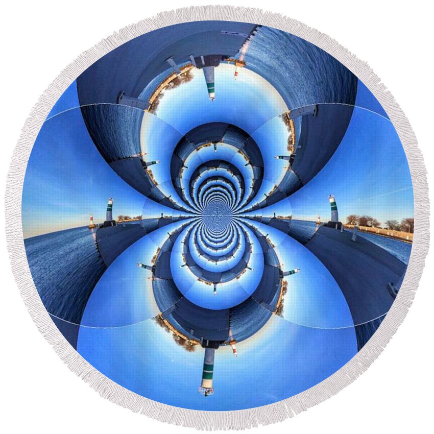 Lighthouse Round Beach Towel featuring the photograph To the Lighthouse by Nick Heap