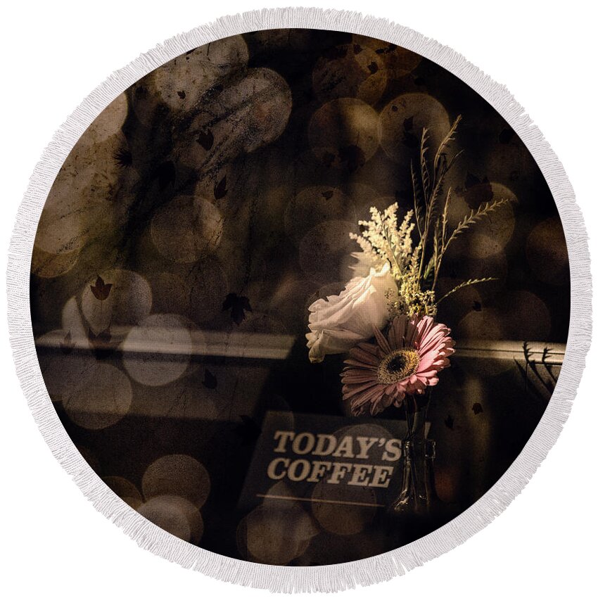 Botanical Round Beach Towel featuring the photograph Today's Coffee by Peter V Quenter