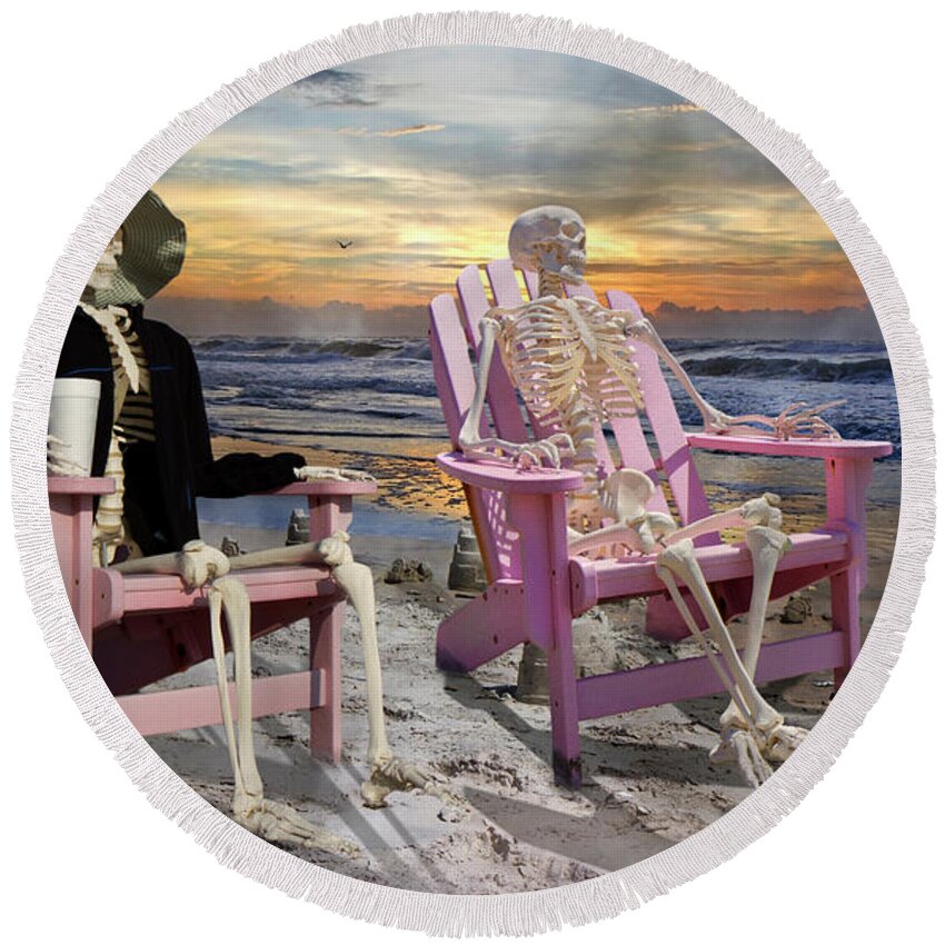 Adirondack Round Beach Towel featuring the photograph Topsail Tales by Betsy Knapp