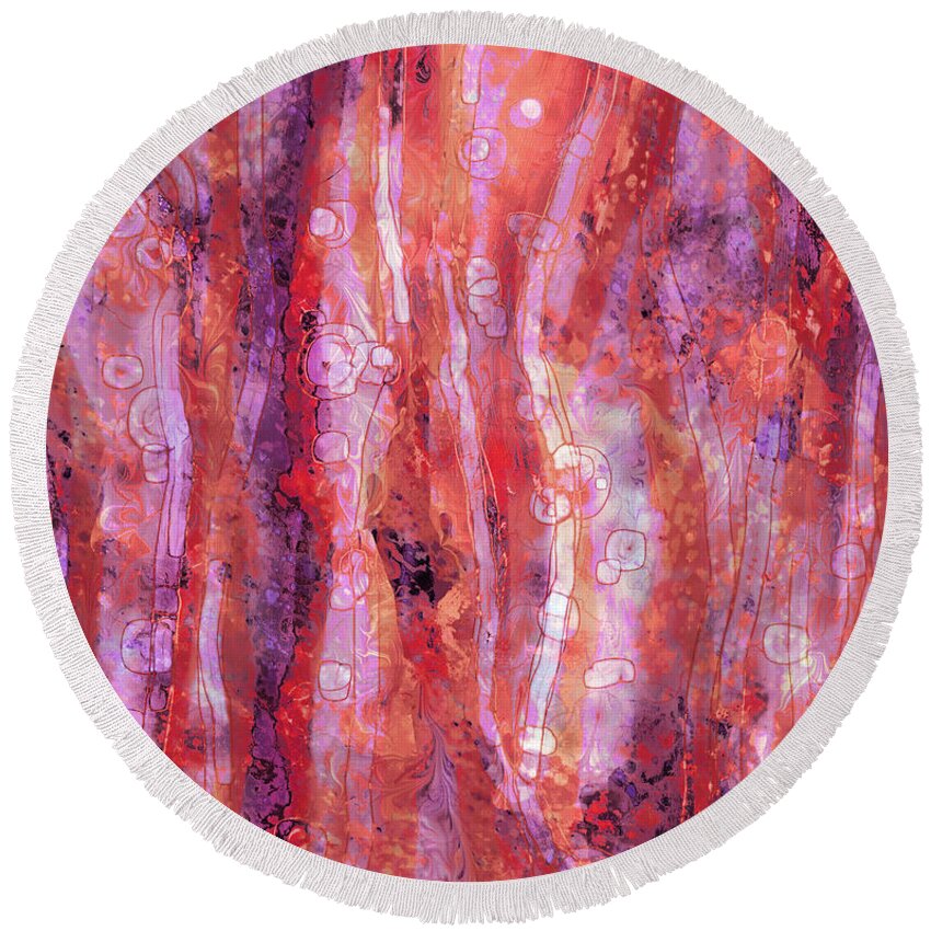 Abstract Round Beach Towel featuring the digital art Traces by William Russell Nowicki