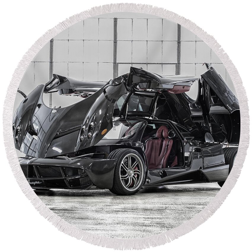Pagani Huayra Round Beach Towel featuring the photograph Transformer by ItzKirb Photography