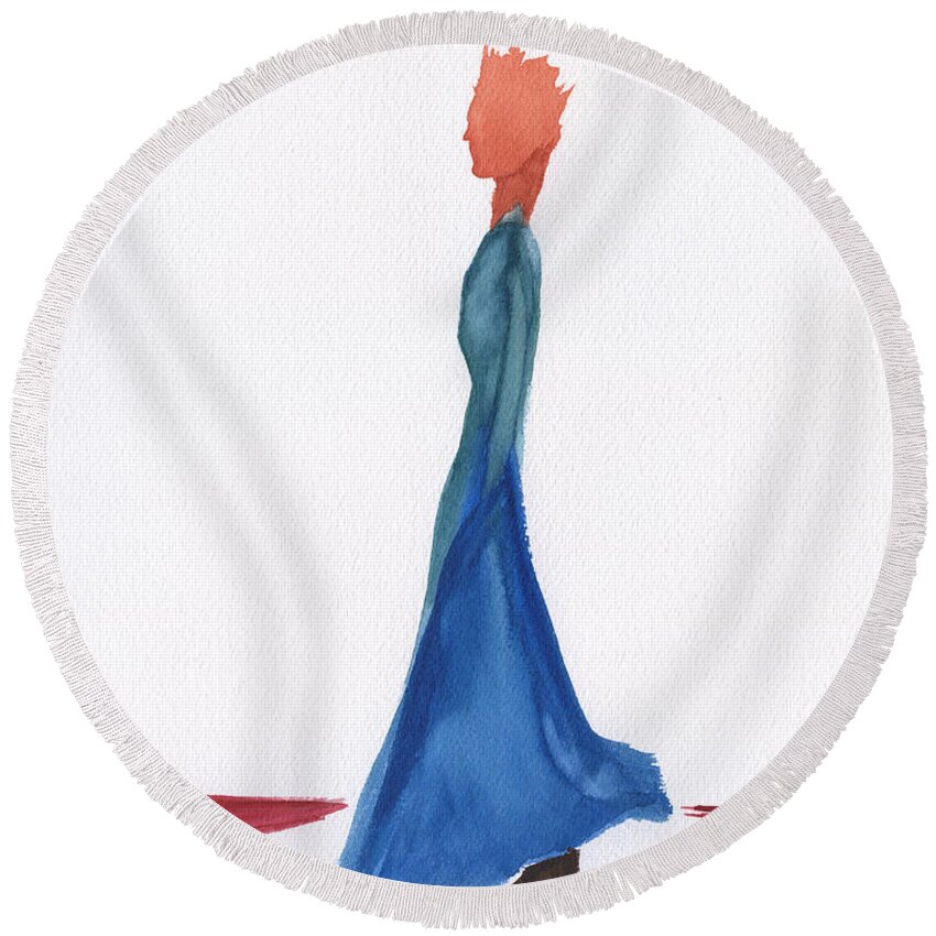 Transgender Round Beach Towel featuring the painting Transgender by Frank Bright
