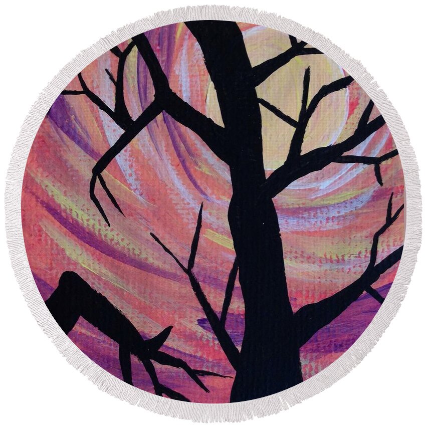 Tree Round Beach Towel featuring the photograph Tree by Annie Walczyk