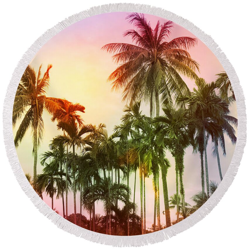 Tropical Round Beach Towel featuring the photograph Tropical 11 by Mark Ashkenazi