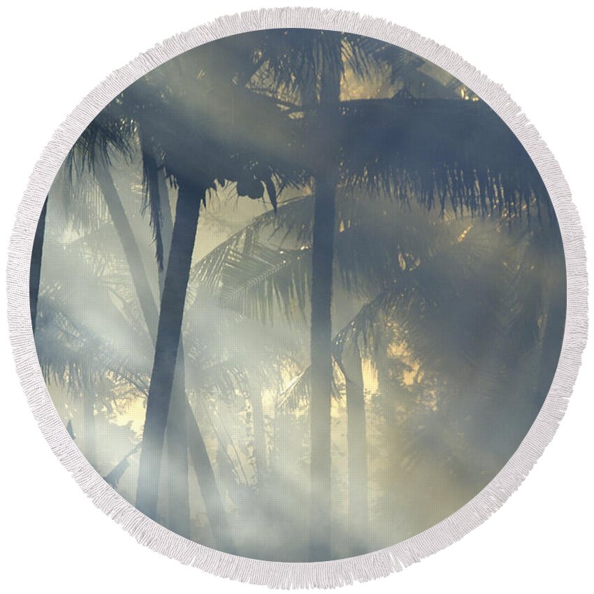 Tropical Round Beach Towel featuring the photograph Tropical Rays by Michele Burgess