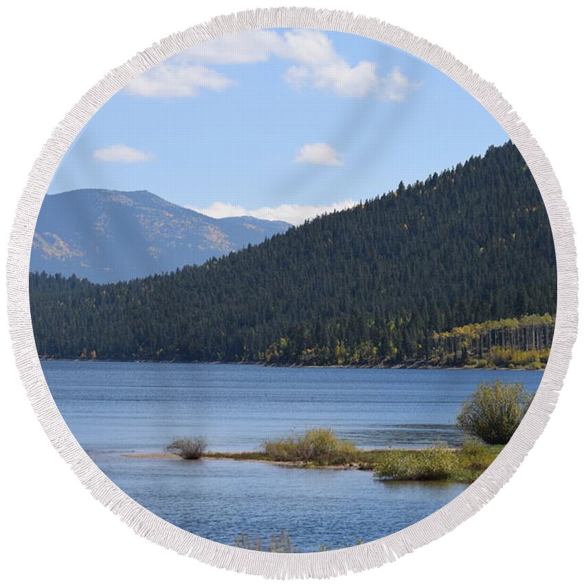 Twin_lakes Round Beach Towel featuring the photograph Twin Lakes by Margarethe Binkley