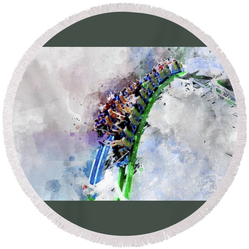 Twisted Colossus Round Beach Towel featuring the digital art Twisted Colossus 2 by Matthew Nelson
