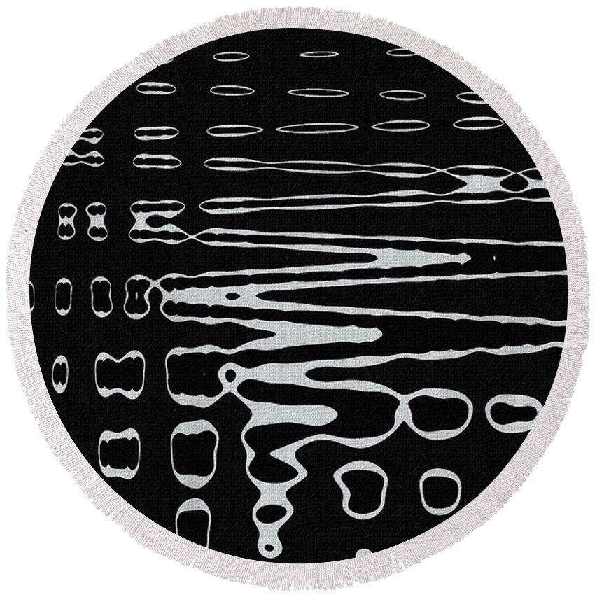 Two Planet Eclipse Round Beach Towel featuring the digital art Two Planet Eclipse by Tom Janca