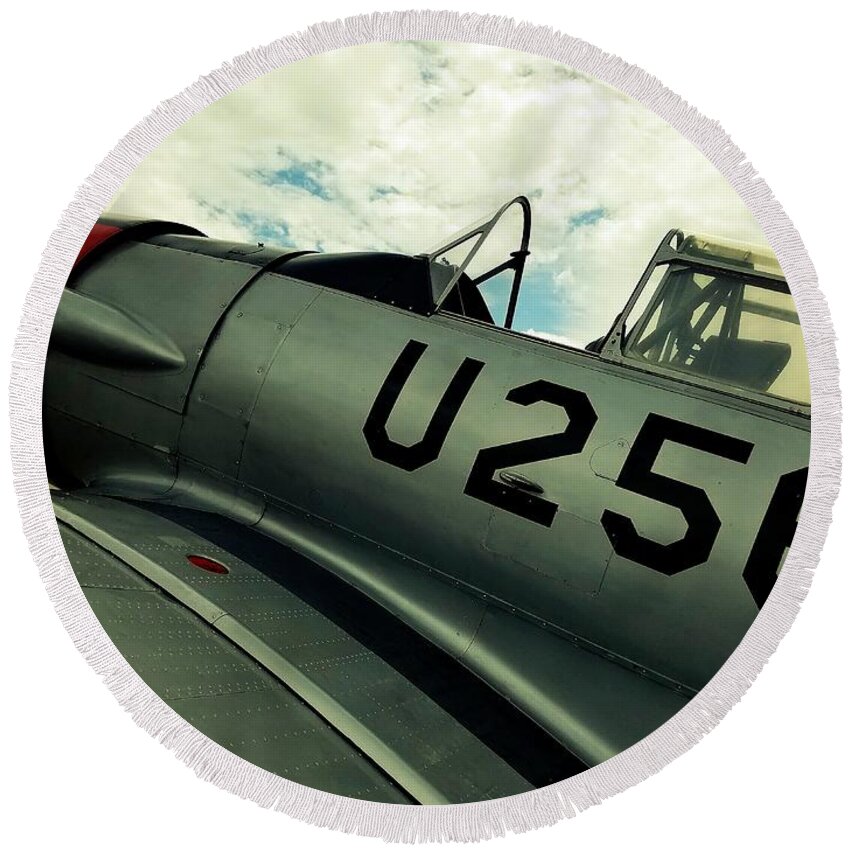 Wwii Round Beach Towel featuring the photograph U256 Texan by Amy Regenbogen