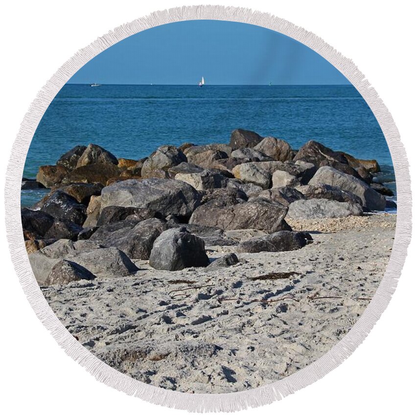 Nature Round Beach Towel featuring the photograph Until the End Begins by Michiale Schneider