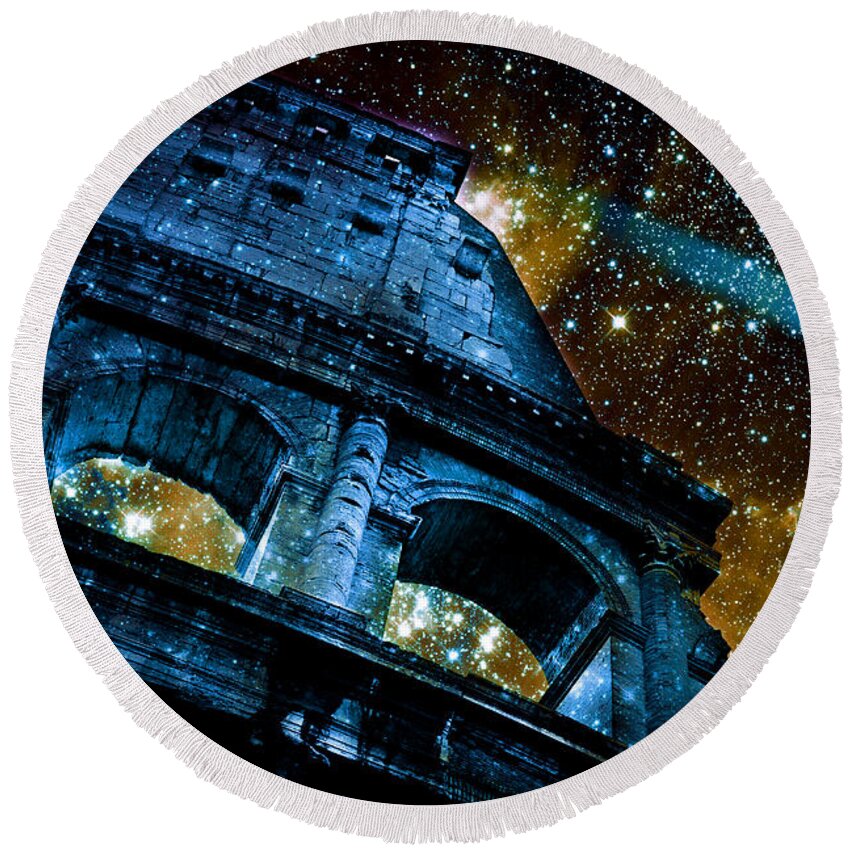 Colosseum Round Beach Towel featuring the photograph Until The Last Star Falls by Aurelio Zucco